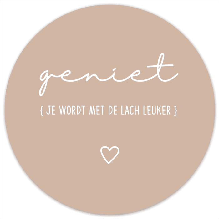 Muurcirkel geniet lach Ø 20 cm