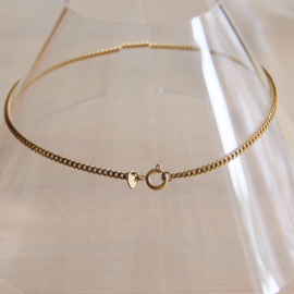 Edelstalen collier 3mm met ronde sluiting – goud