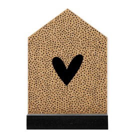 Zoedt huisje kurk met hart en dots patroon - 20cm