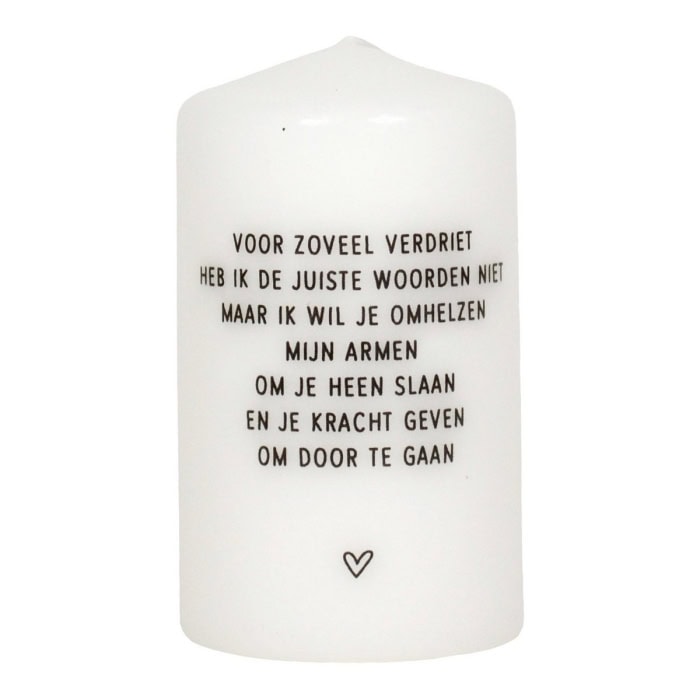 Zoedt Kaars met gedicht 'Voor zoveel verdriet..'