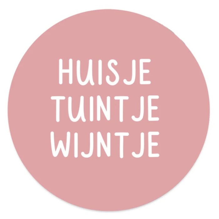 Muurcirkel huisje tuintje wijntje Ø 20 cm