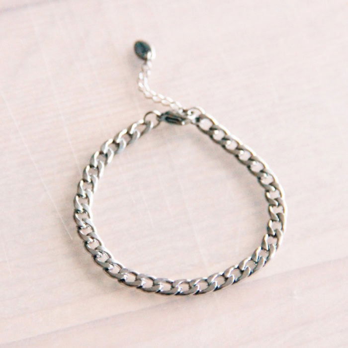 Stalen schakelarmband “medium” – zilver