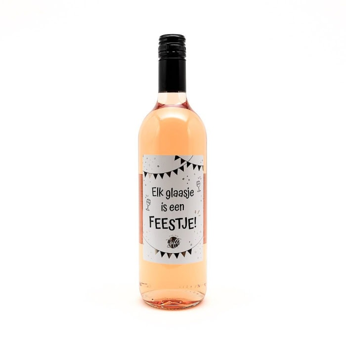 Wijnfles rosé 'Elk glaasje'