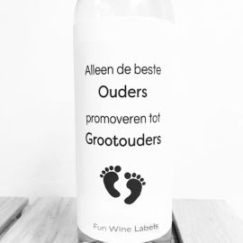 Wijnfles 'Promoveren tot grootouders'