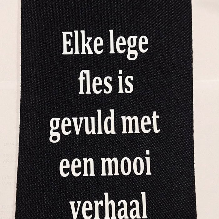 Wijnzak "Elke lege fles is gevuld met een mooi verhaal"