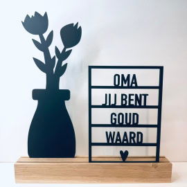 Oma jij bent goud waard + Bloempot 3 (Kant en klaar)