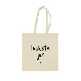 Katoenen tas | Leukste juf | Beige