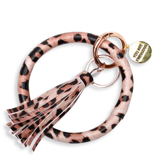 You Are Fabulous – Vegan Leren Sleutelhanger met Panterprint - Afbeelding 2