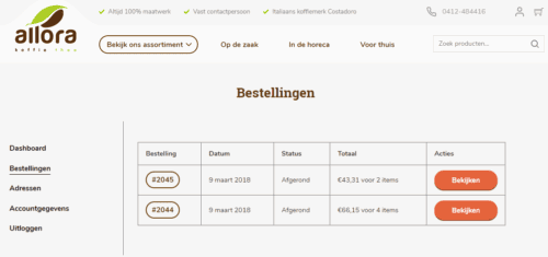 Uw bestellingen bekijken