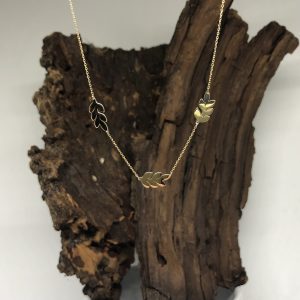 botanische ketting collier blaadjes minimalistisch simpel blad natuur fijn