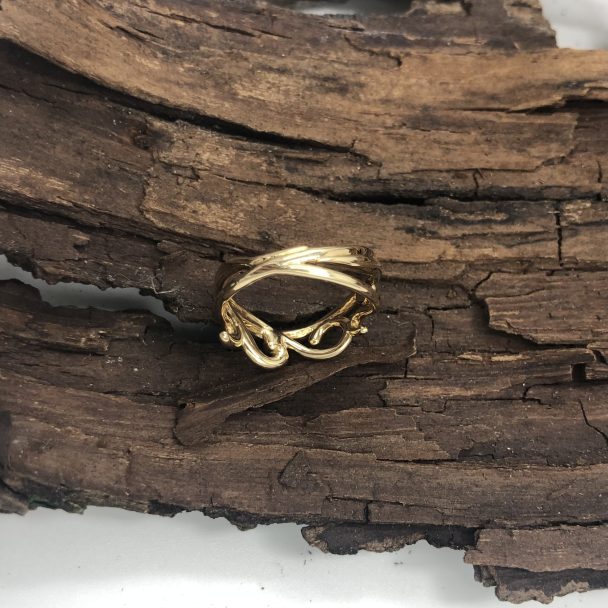 Barokke ring met briljant - Afbeelding 4