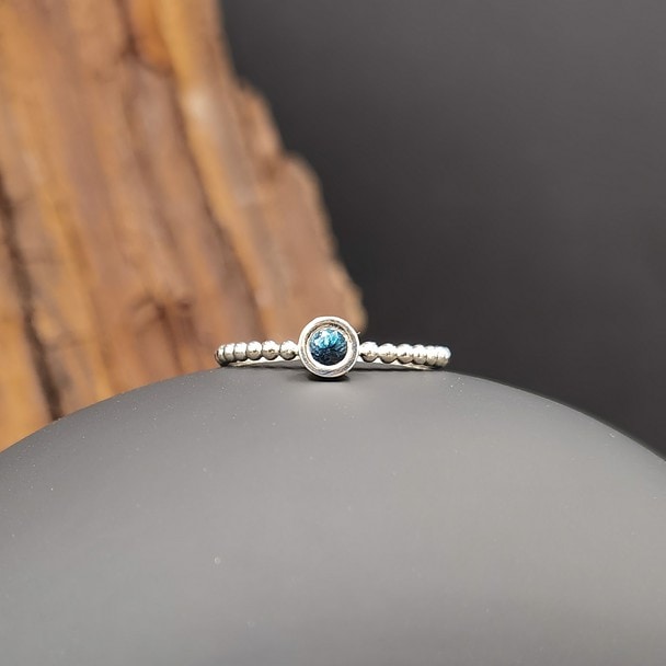 damesring zilver met steen