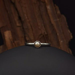 zilveren parelring