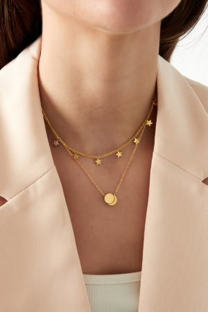 Dubbele Ketting Stars And Moonlight om nek
