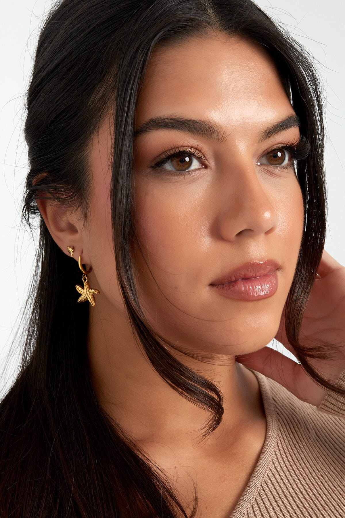 Oorbellen zeester goud - Afbeelding 2