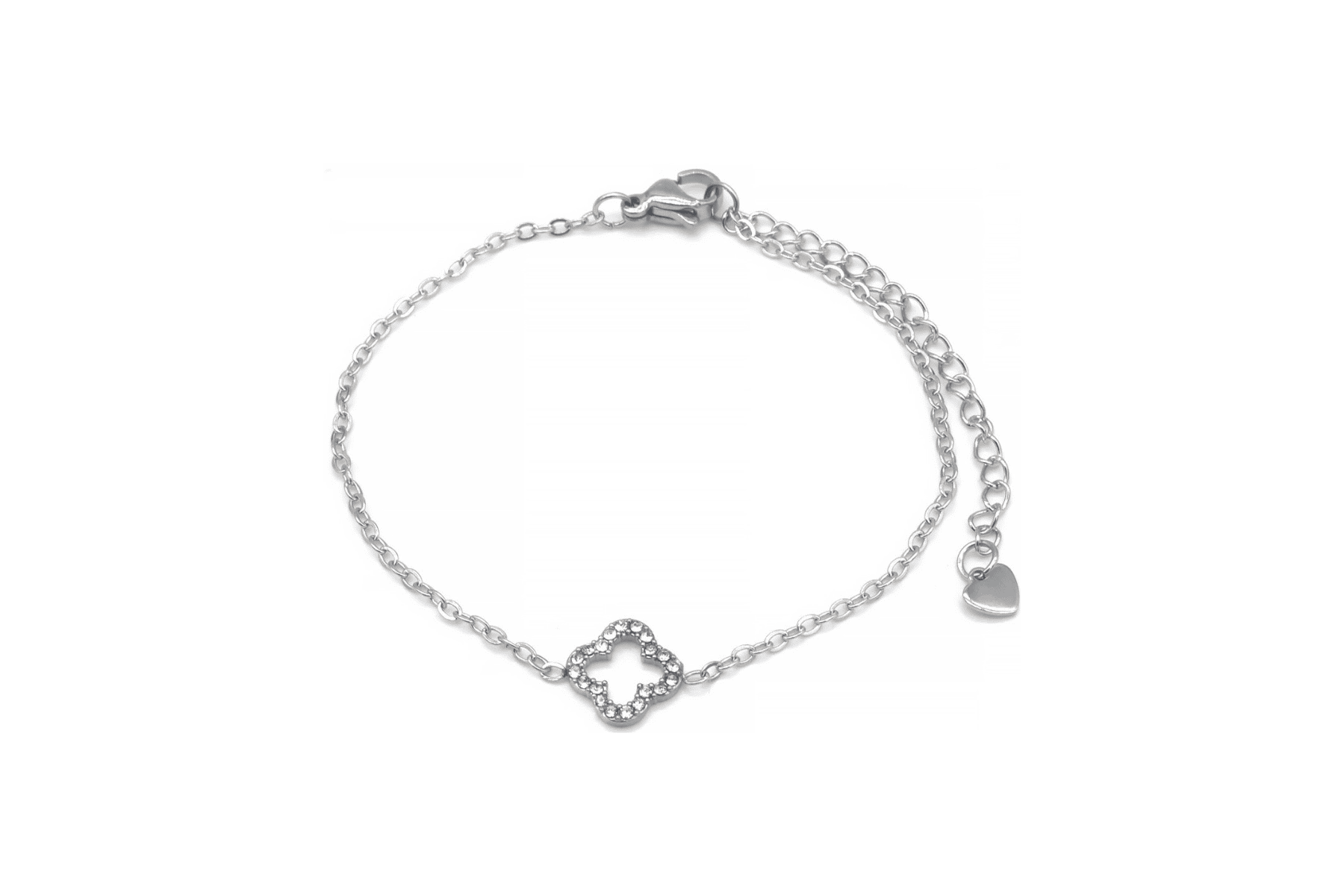 Armband zilver klaver