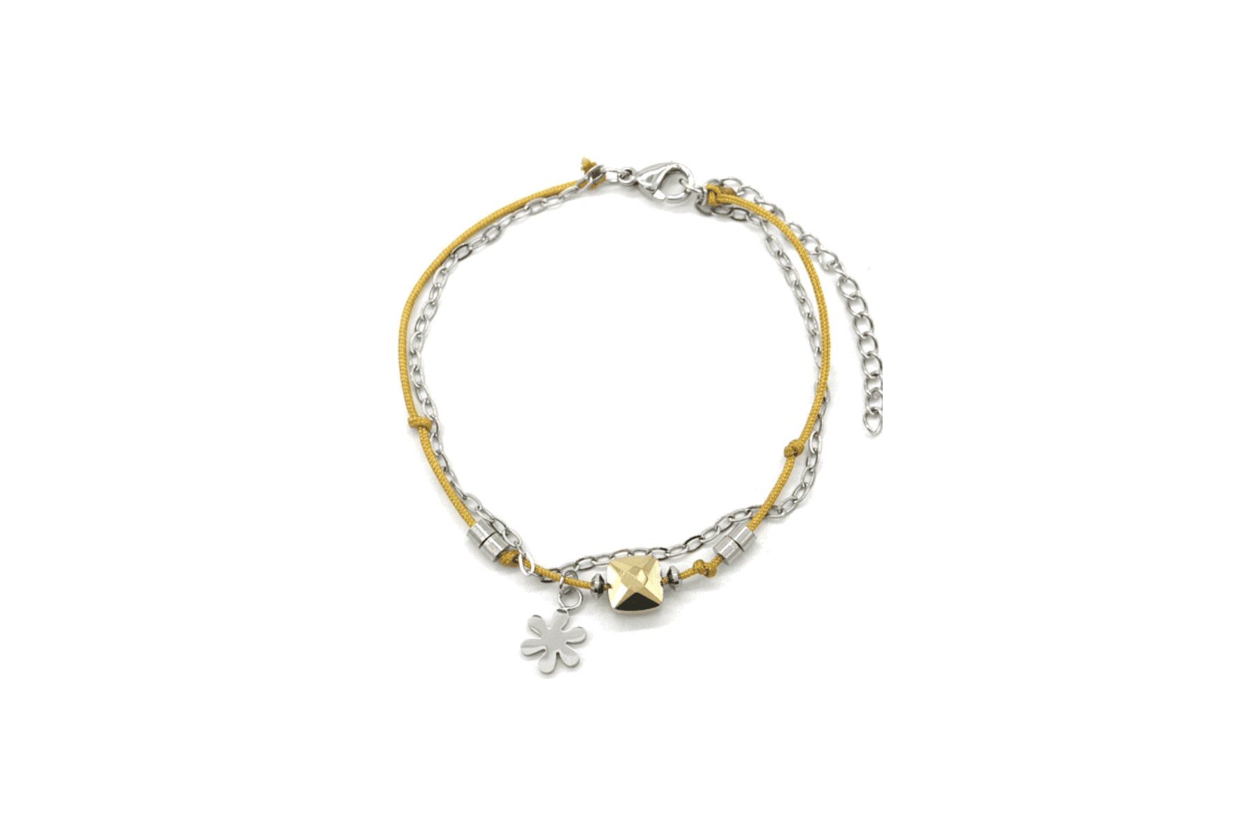 Stainless Steel Layered Bracelet Flower zilver-goud