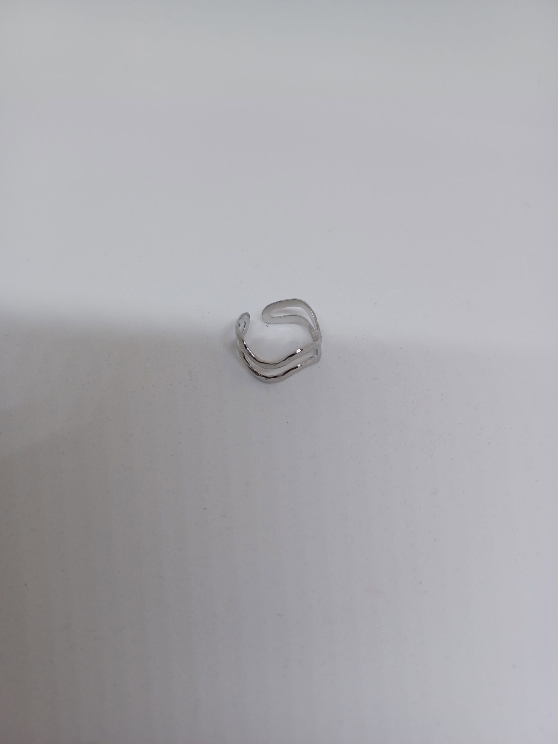 Ring dubbele wave Stainless steel zilverkleur