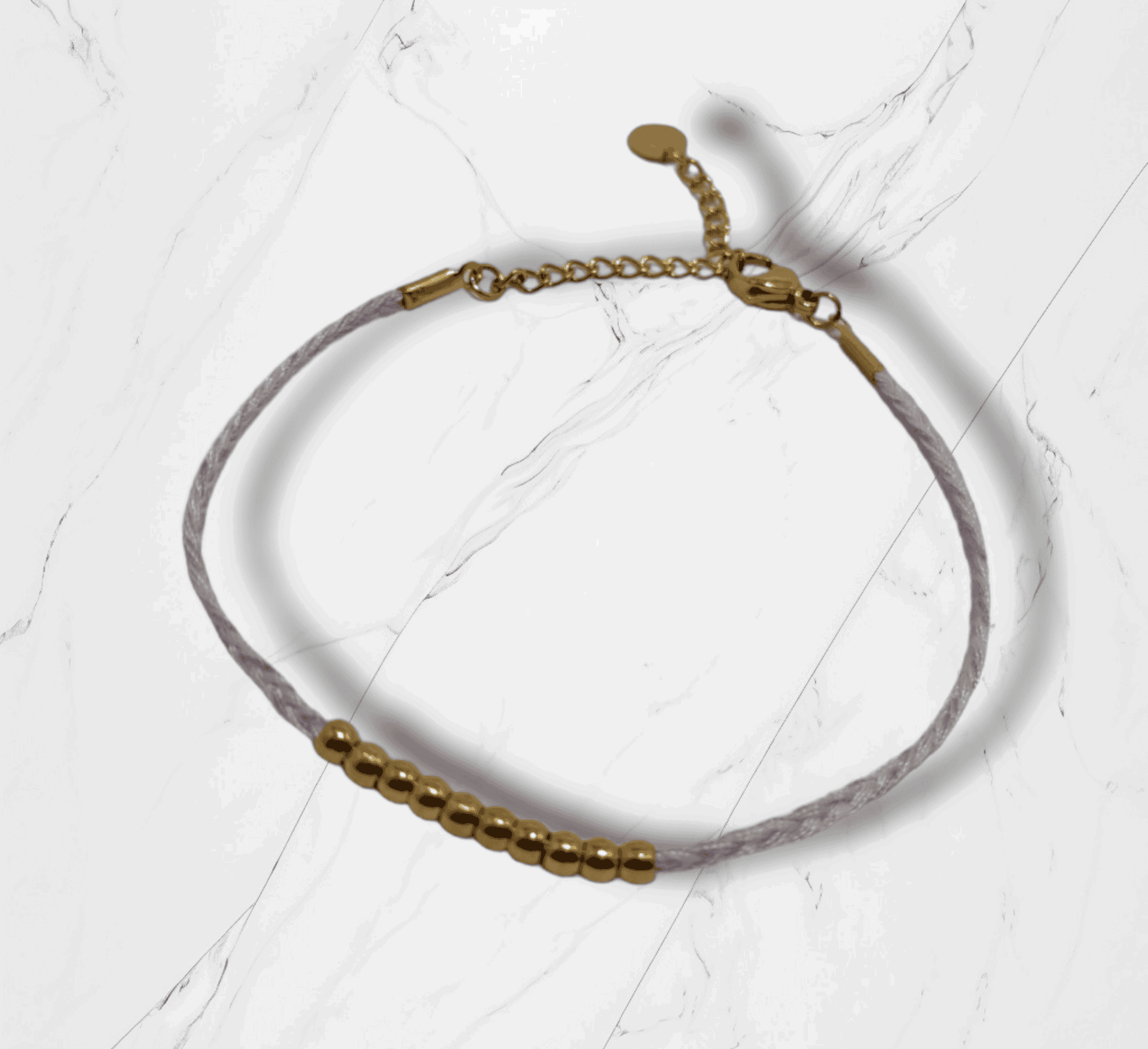 Armband light-purple met gouden kraaltjes