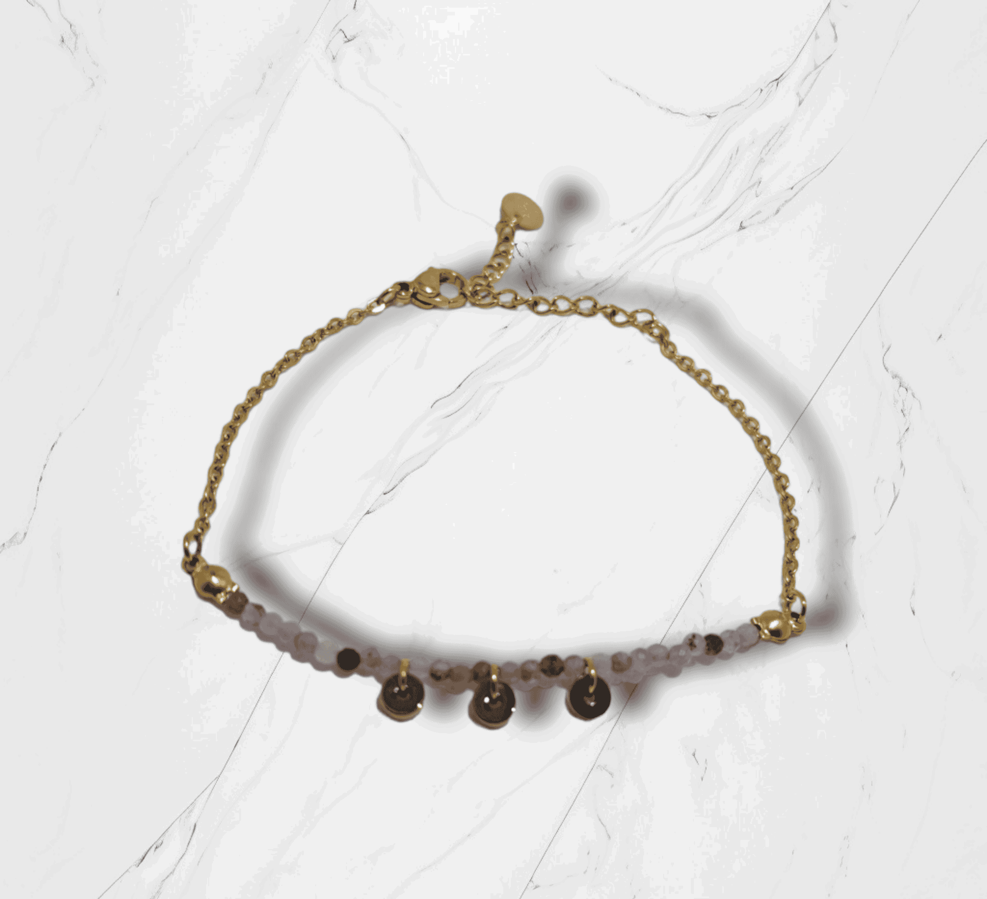 Bracelet gold en purple beads