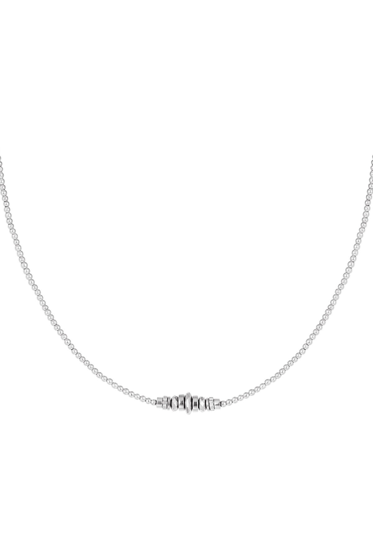 Armband met steentjes in het midden Zilver - Afbeelding 2