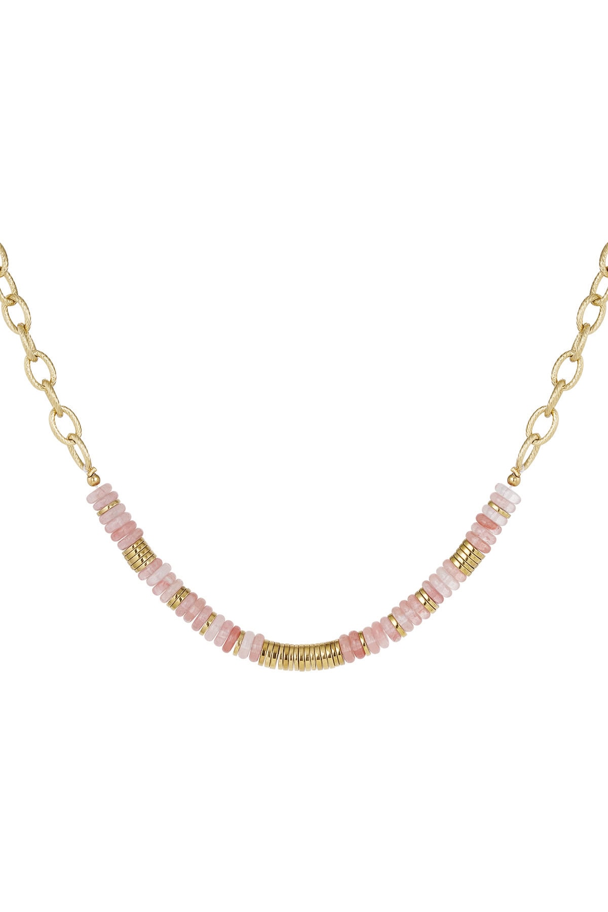 Schakelketting Jada met kralen Roze