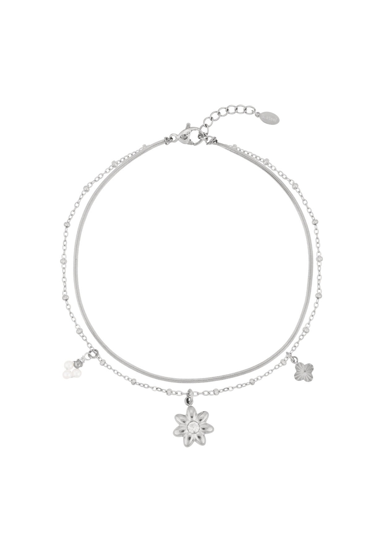 Dubbele Enkelband met ster Bedels zilver