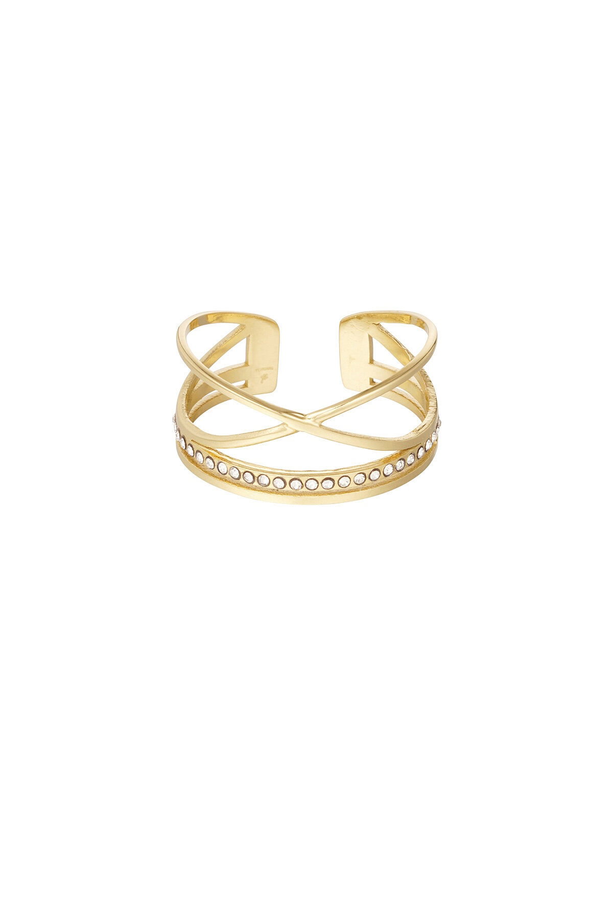 Ring Criss Cross Zirconia One Size goud