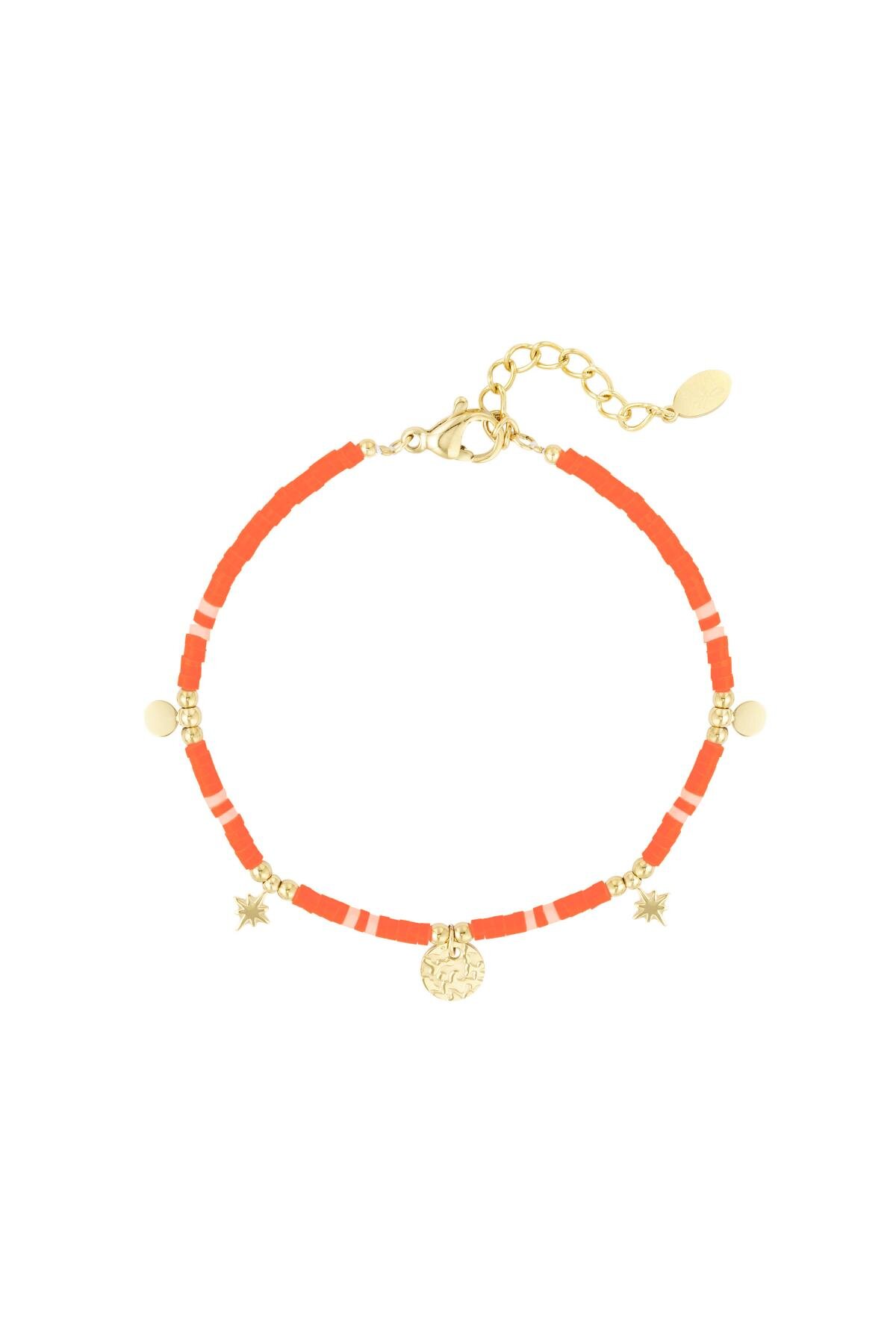 Kralenarmband met bedels oranje