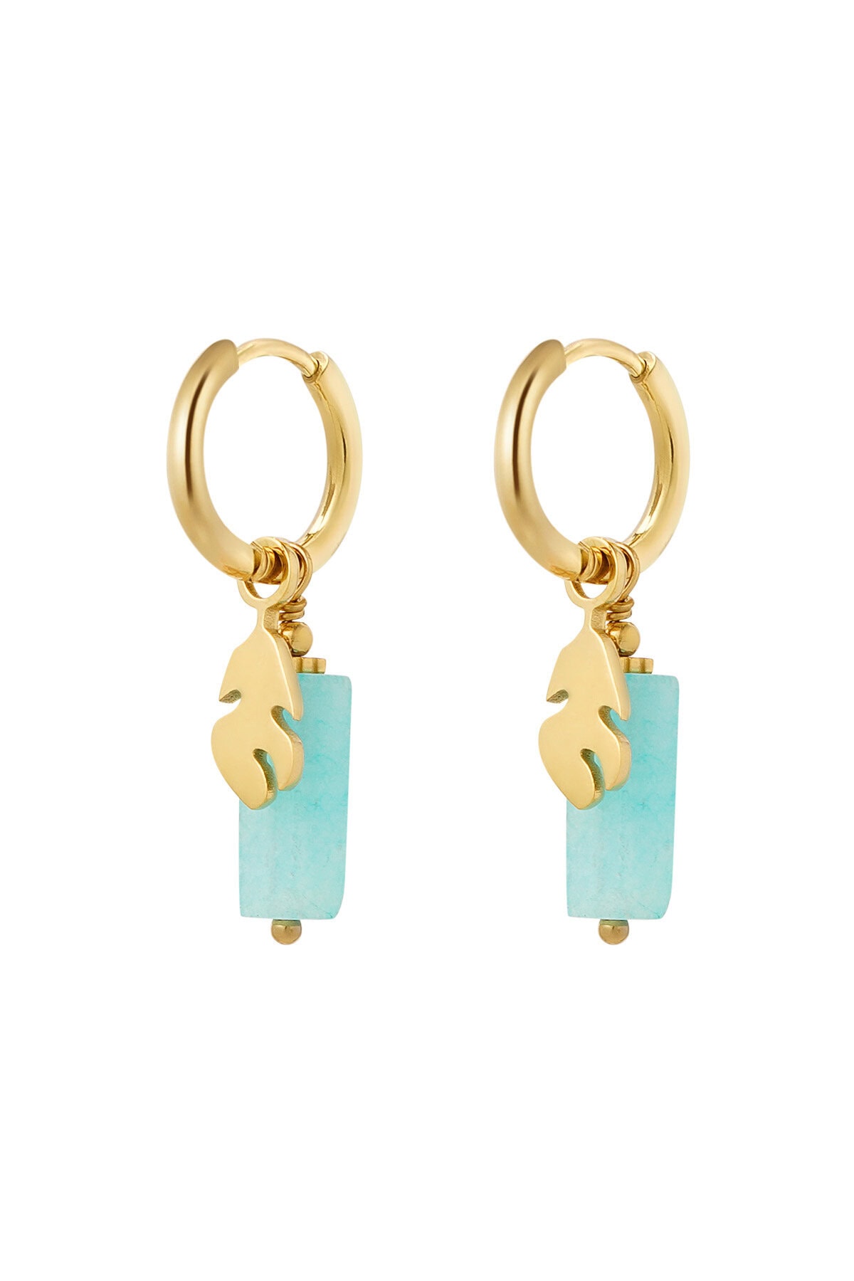 Oorbel blauw met zilveren of gouden detail - Afbeelding 5