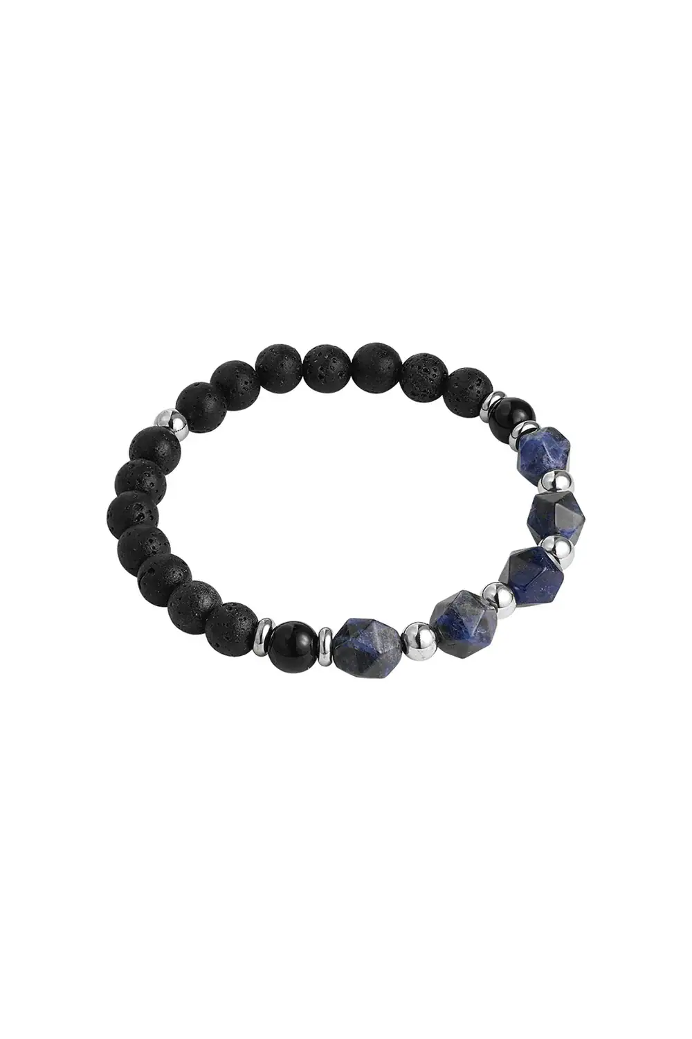 Herenarmband Volcanic Stone Blauw