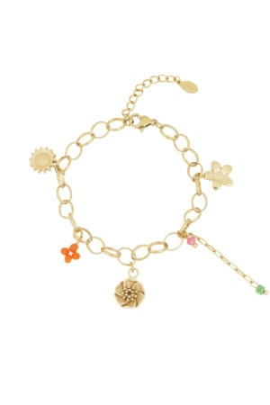 Bedelarmband Flower Dash Goud