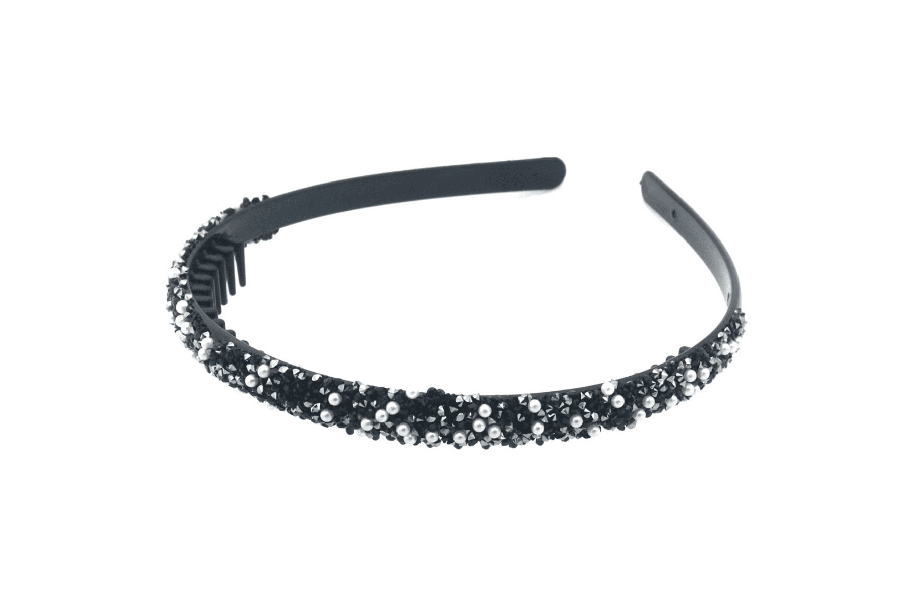 haarband met zwarte kralen