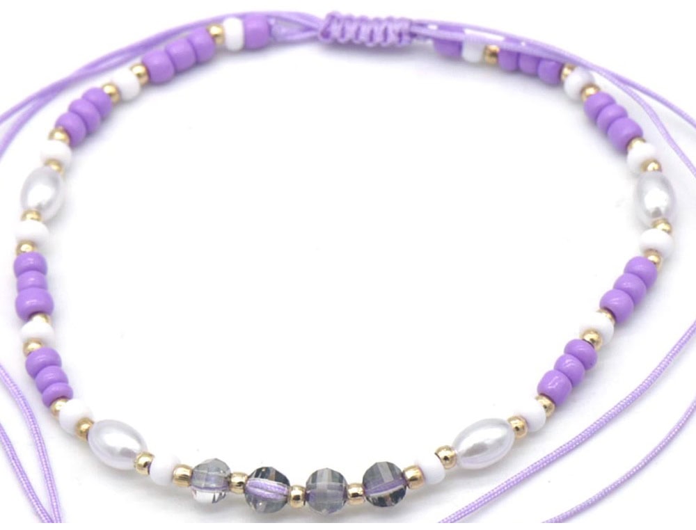 Verstelbaar kralenenkelbandje