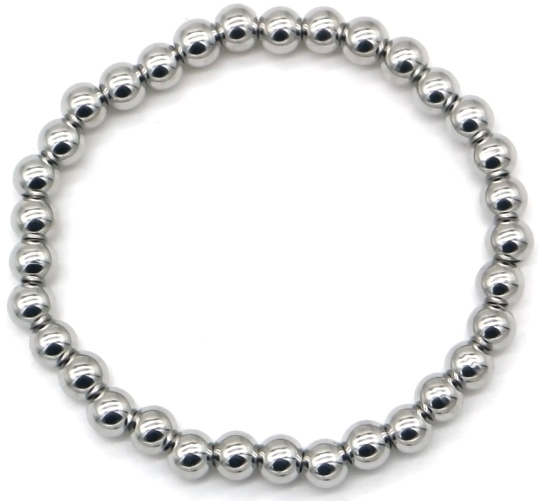 Kralenarmband goud of zilver 6mm