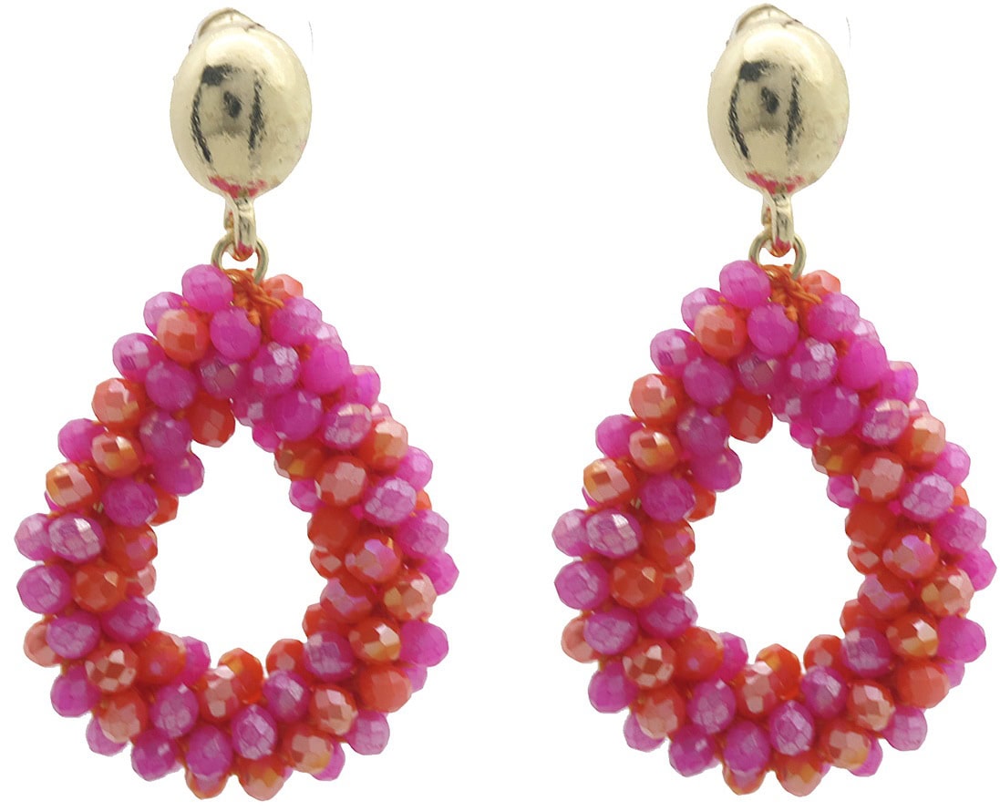 Oorbellen glaskralen met oorsteker