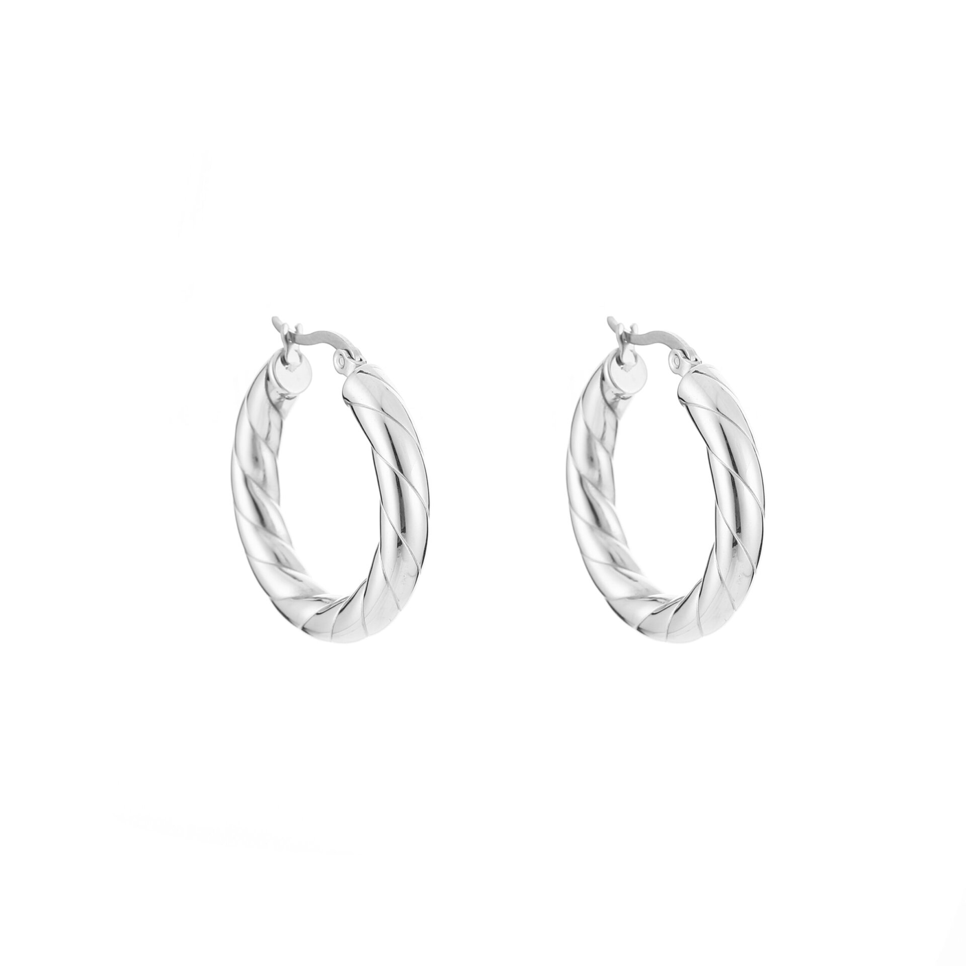 Oorringen zilver met motief