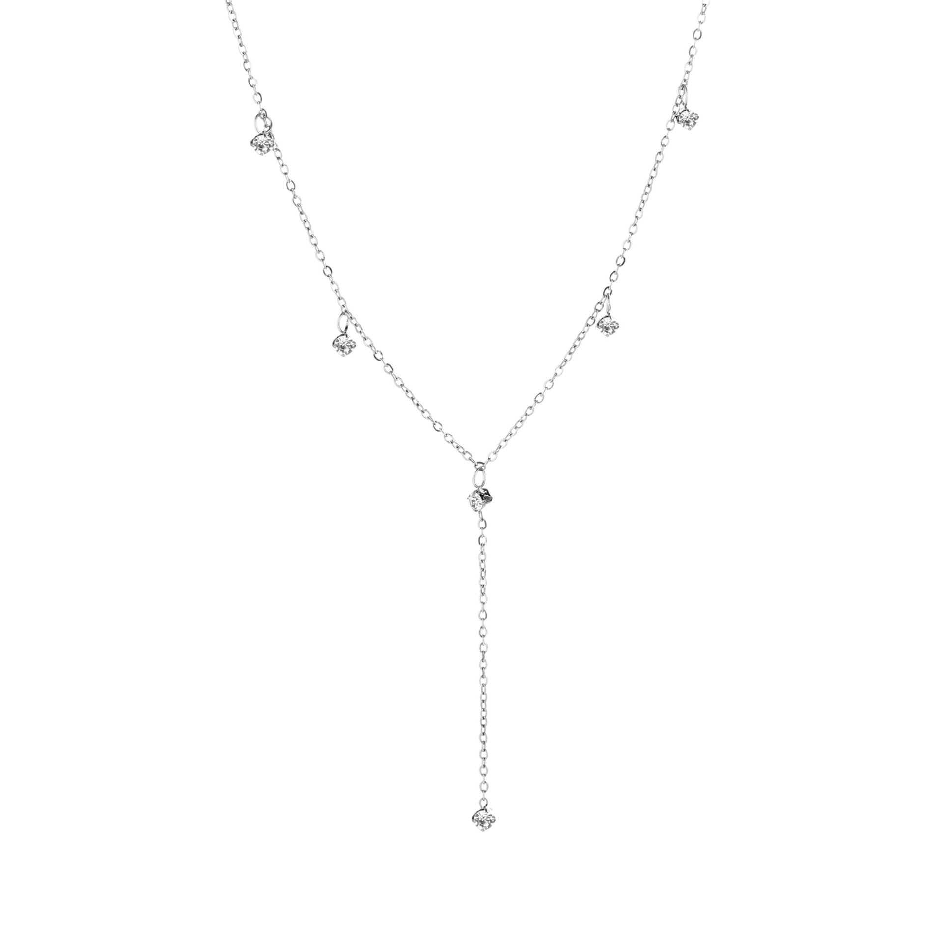 Y ketting met strass steentjes