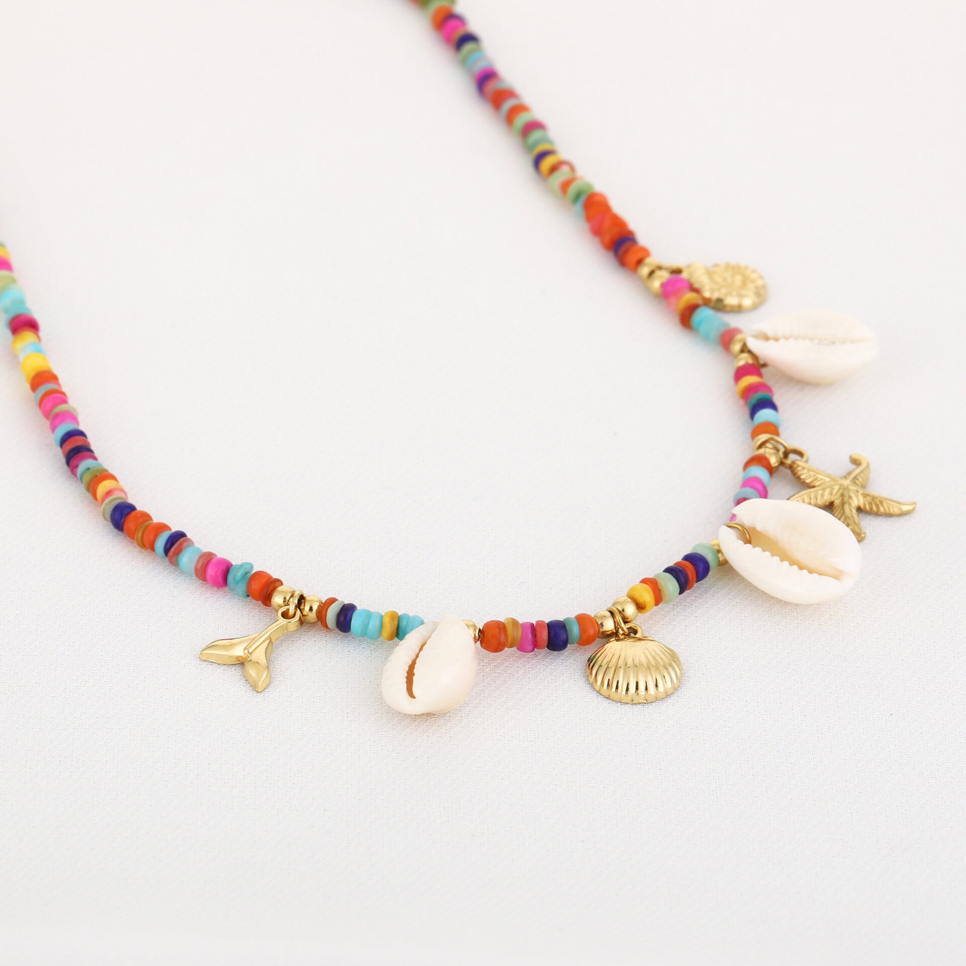 Ketting Rainbow met zeester en schelpen