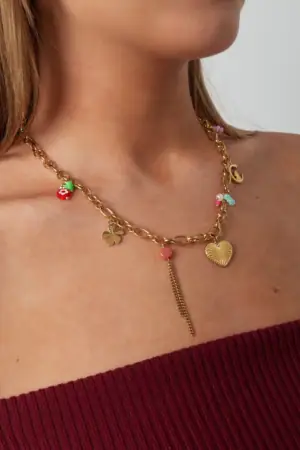 Bedelketting Loop Dreams Goud om nek