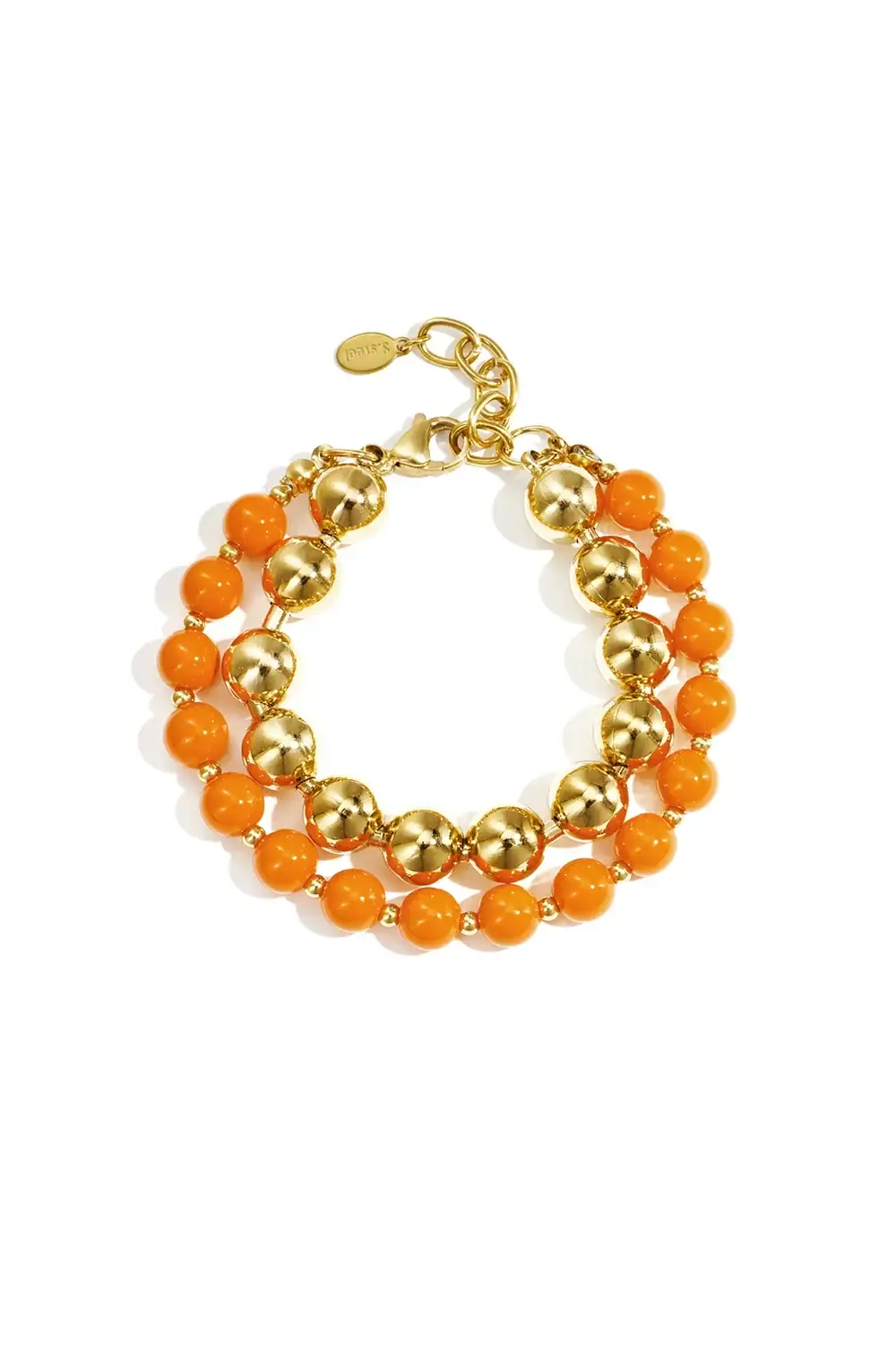 Dubbele Kralenarmband Goud en Oranje