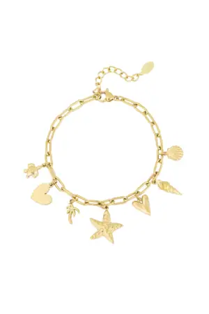 Bedelarmband Beach Girl Goud