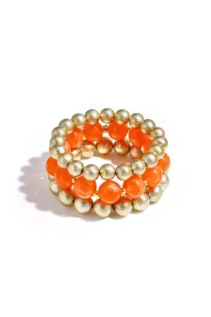 Kralenarmband set van 3 oranje