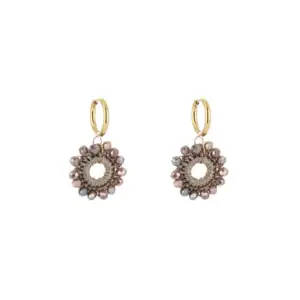 Oorbellen Statement Bloem Mini D Purple