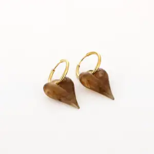 Oorbellen Acryl Hart Coffee