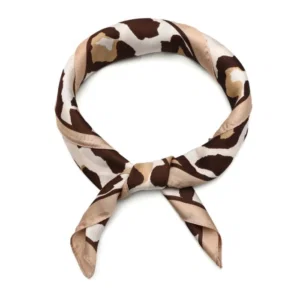 Sjaaltje Panterprint Grof Beige geknoopt