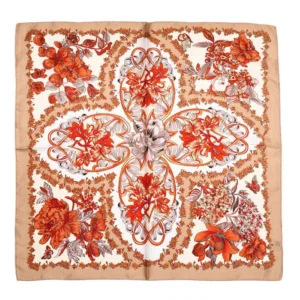 Sjaaltje Kleurrijk Bloemenpatroon Khaki