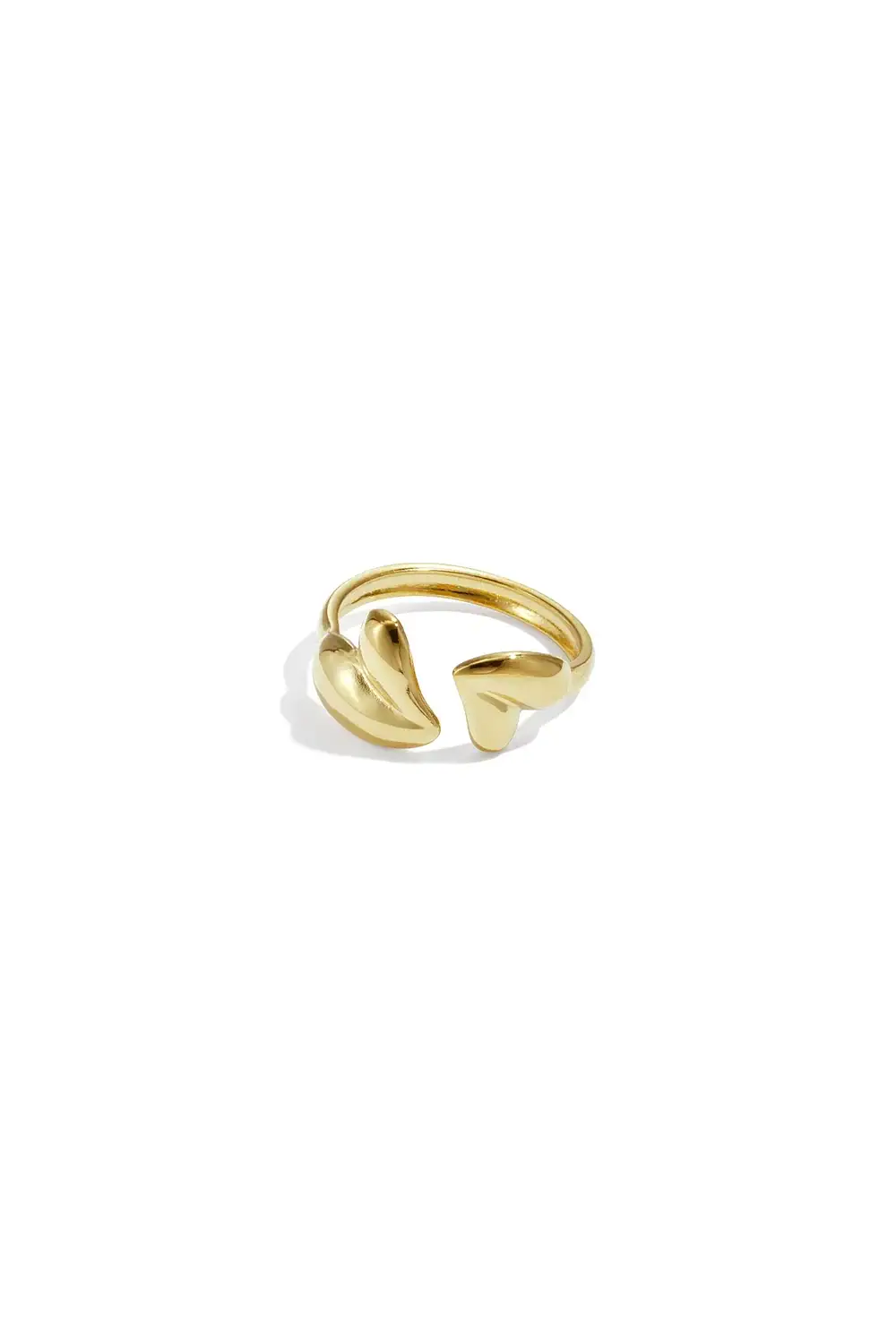 Adjustable Ring With Playfull Hearts Goud