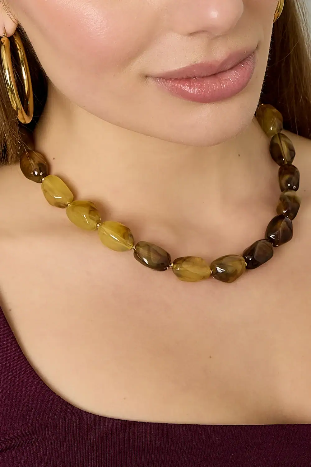 Trendy Ketting Met Organische Kralen - Afbeelding 7