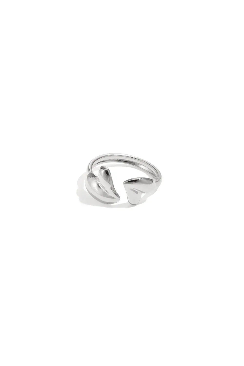 Adjustable Ring With Playfull Hearts Zilver